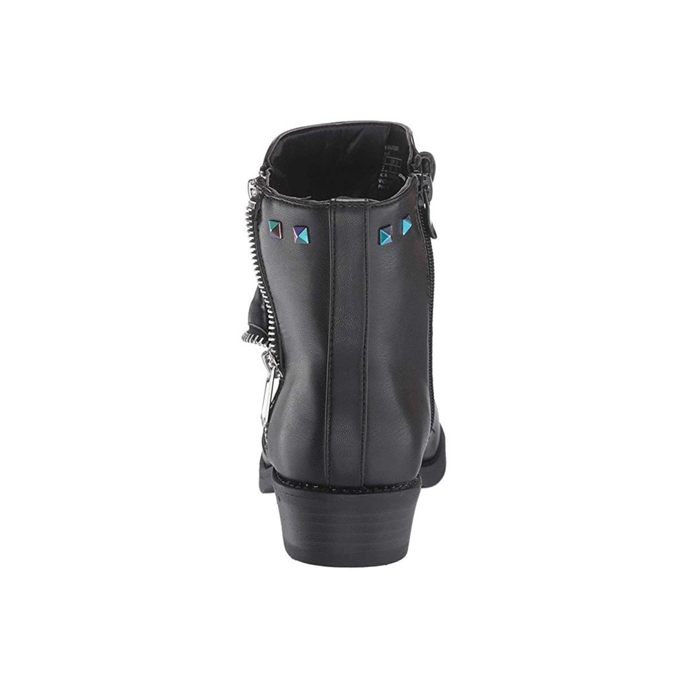 Black Zipper Studded Boots - Picture 3 of 5